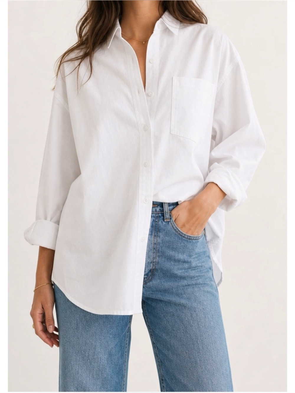 SÉZANE Max “Anne” Oversized Shirt, White, FR38/US6